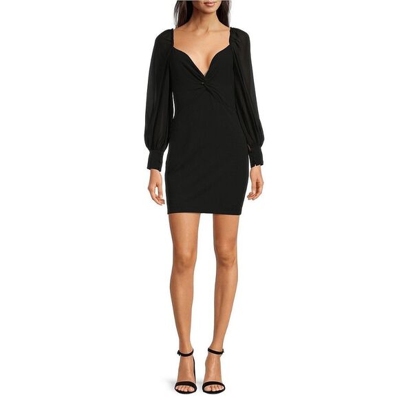 NWT Badgley Mischka Dalia Black Mini Dress size 8 - Picture 1 of 9